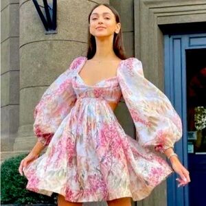 Bralette Mini Dress In Multicolor Linen size 0